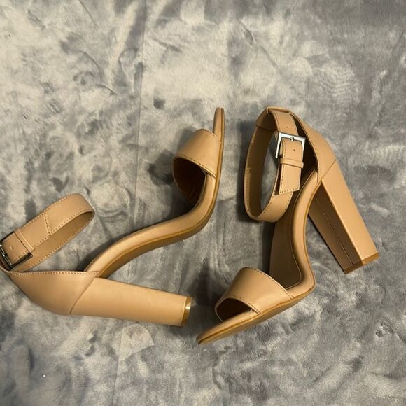 Torrid Nude Ankle Wrap Heels.   Wide Width - Picture 5 of 9